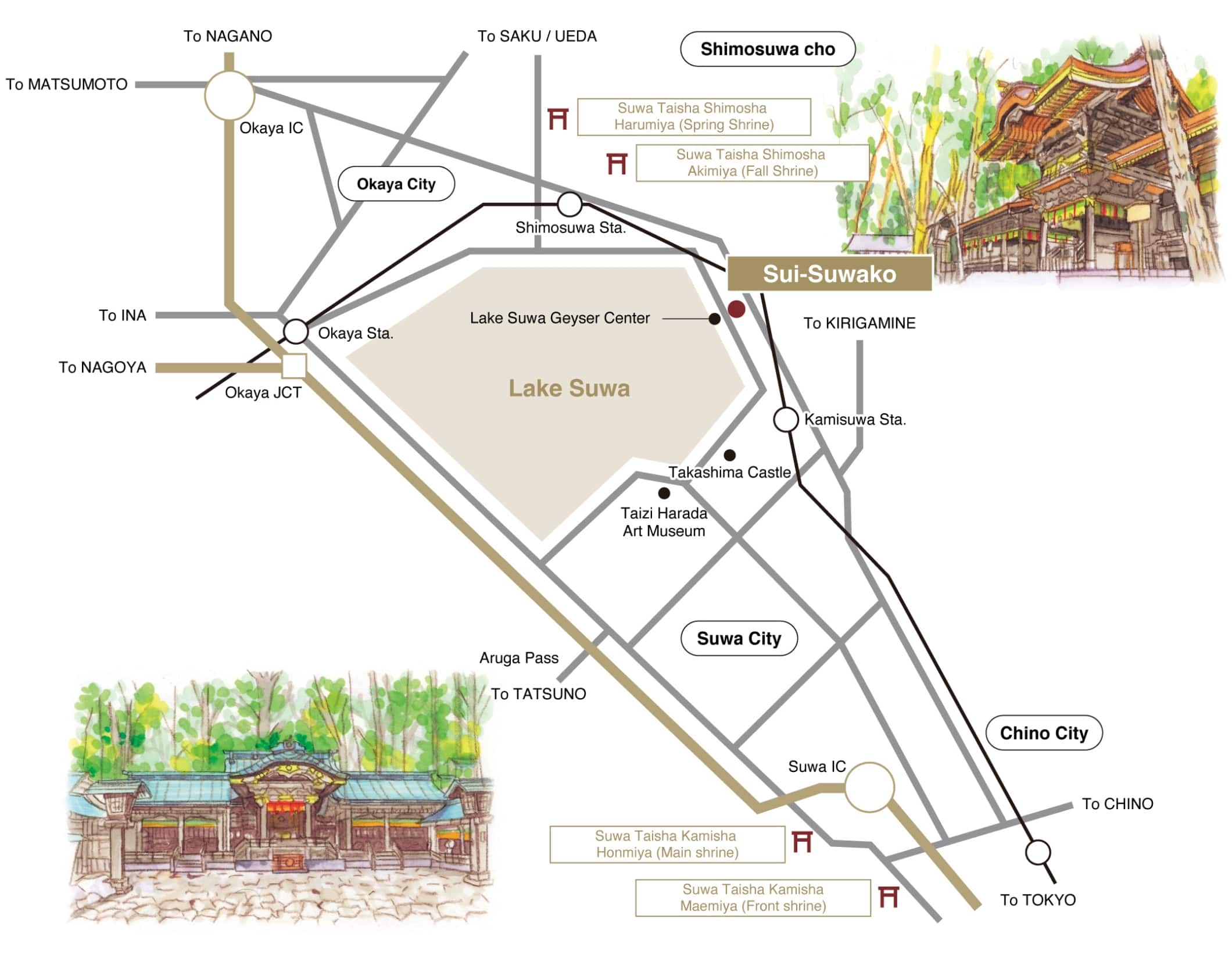 Suwa Taisha 4 Shrines Free Tour Bus
